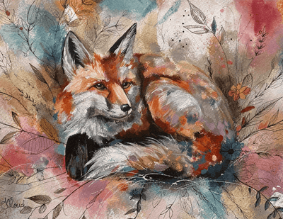 Forever Caroline - Cozy Woodlands Fox All-Occasion Greeting Card | Wildlife Art