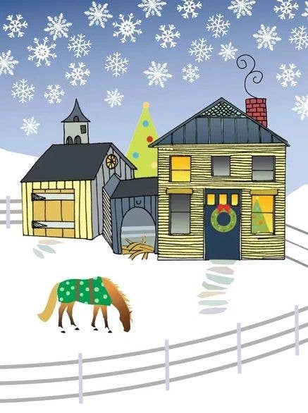 Horse Hollow Press - Horse Christmas Card / New England / Holiday Greeting Card