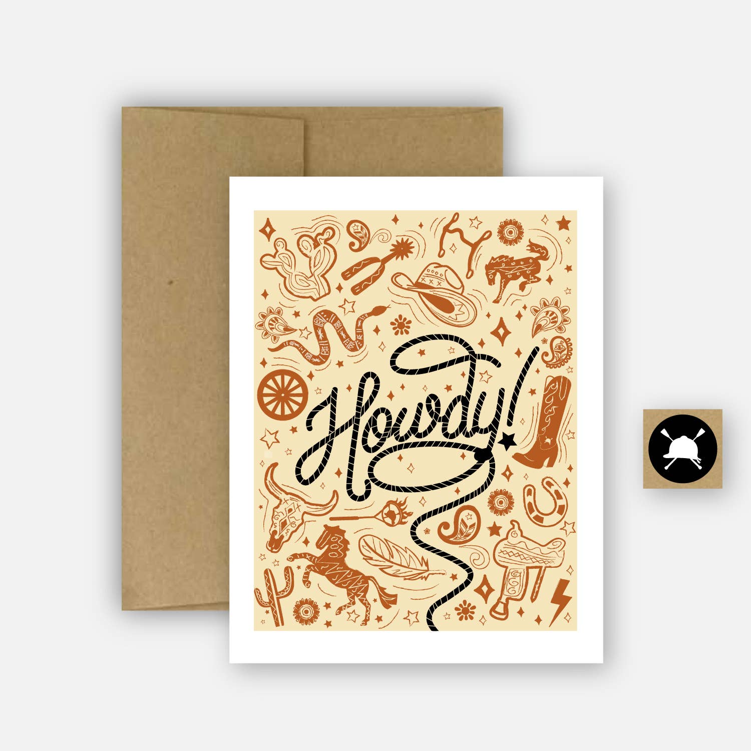 Hunt Seat Paper Co. - Howdy Western Horse Equestrian Greeting Card