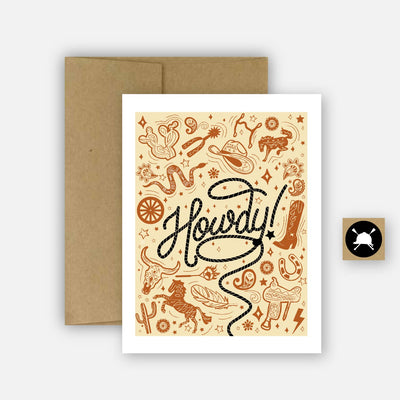 Hunt Seat Paper Co. - Howdy Western Horse Equestrian Greeting Card