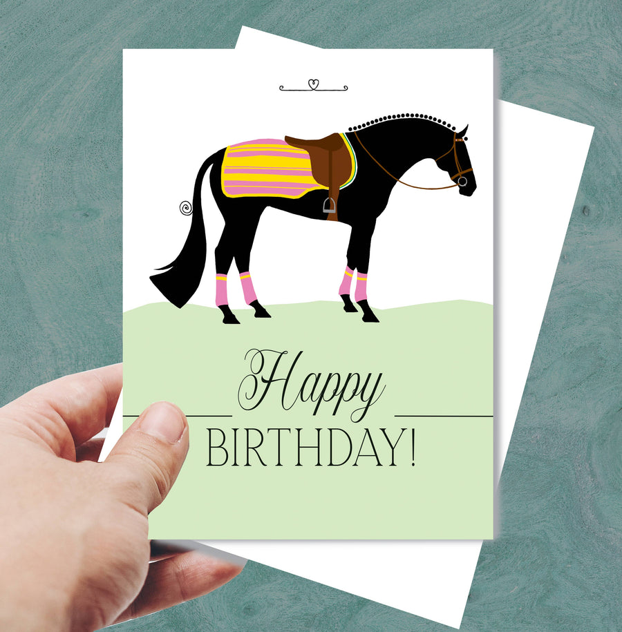 Horse Hollow Press - Horse Greeting Birthday Card / Newmarket Blanket Birthday