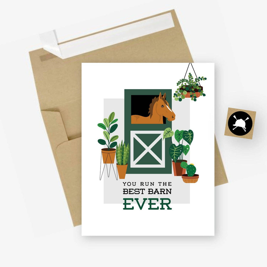 Hunt Seat Paper Co. - Best Barn Ever Equestrian Horse Greeting Card