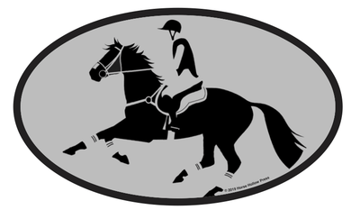 Horse Hollow Press - Oval Equestrian Horse Sticker: Eventer at Start - Exceptional Equestrian