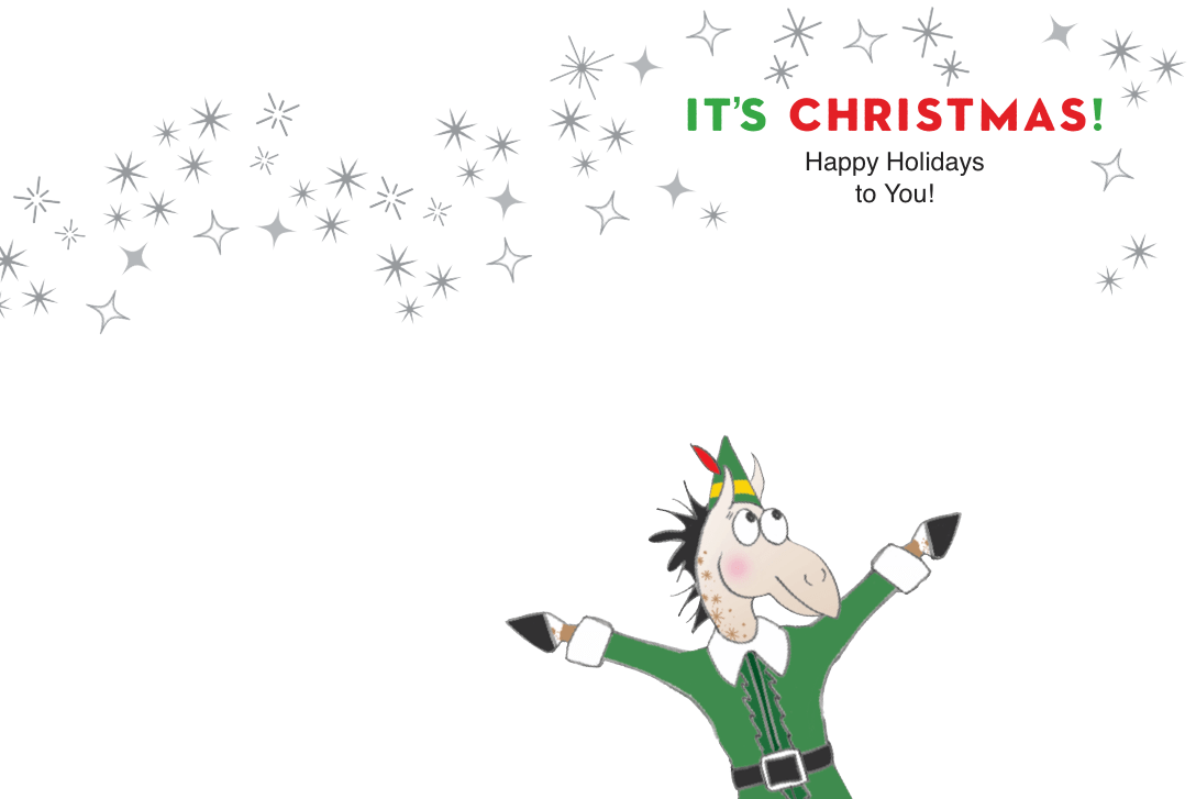 Horse Hollow Press - Horse Christmas Card / OMG Elf / Holiday Greeting Card