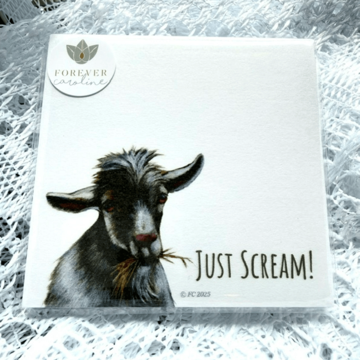 Forever Caroline - Sticky Notes w/ Goat Art & "Just Scream" Note | 50 Sheets