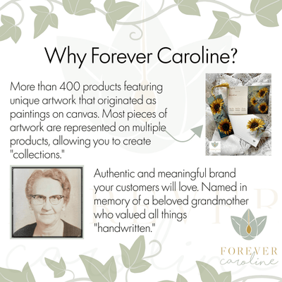 Forever Caroline - Holiday Greeting Card w/ Farmhouse Art and Inside Message