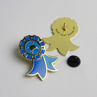 Hunt Seat Paper Co. - Winner Pony Pin - Equestrian Blue Ribbon Lapel Pin for Gift