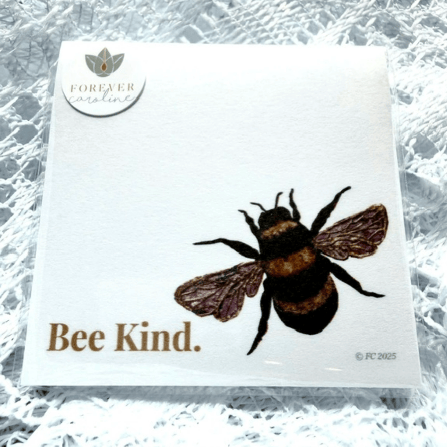 Forever Caroline - Sticky Notes w/ Bee Artwork & "Bee Kind" Message | 50-Sheets