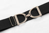 ELLANY - Black - 1.5" Gold Stirrup Elastic Belt