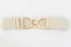 ELLANY - Buttercream - 1.5" Gold Stirrup Elastic Belt