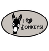 Horse Hollow Press - Oval Equestrian Horse Sticker: I love Donkeys! - Exceptional Equestrian