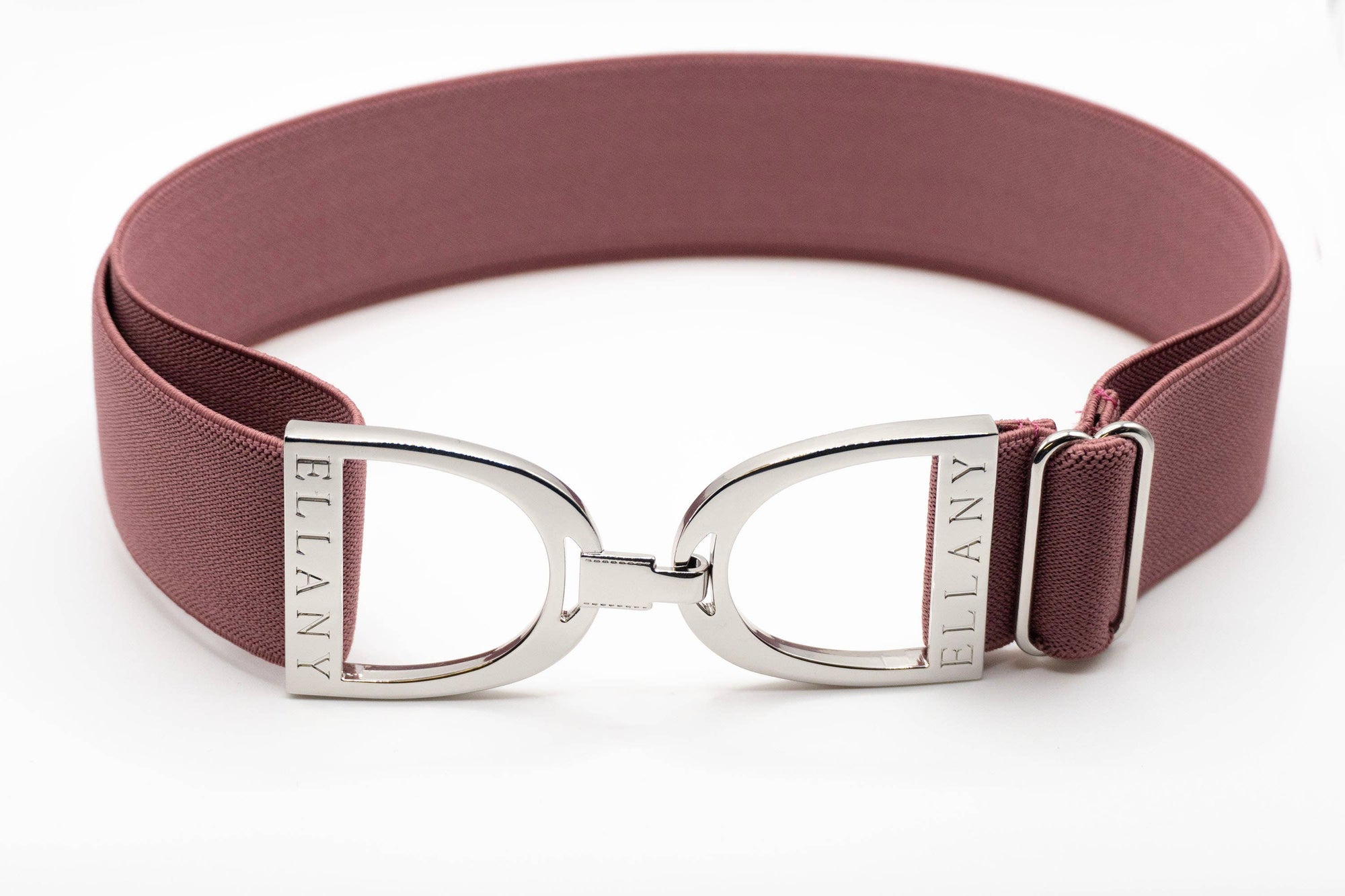 Huston x Ellany - Berry - 1.5" Silver Stirrup Elastic Belt