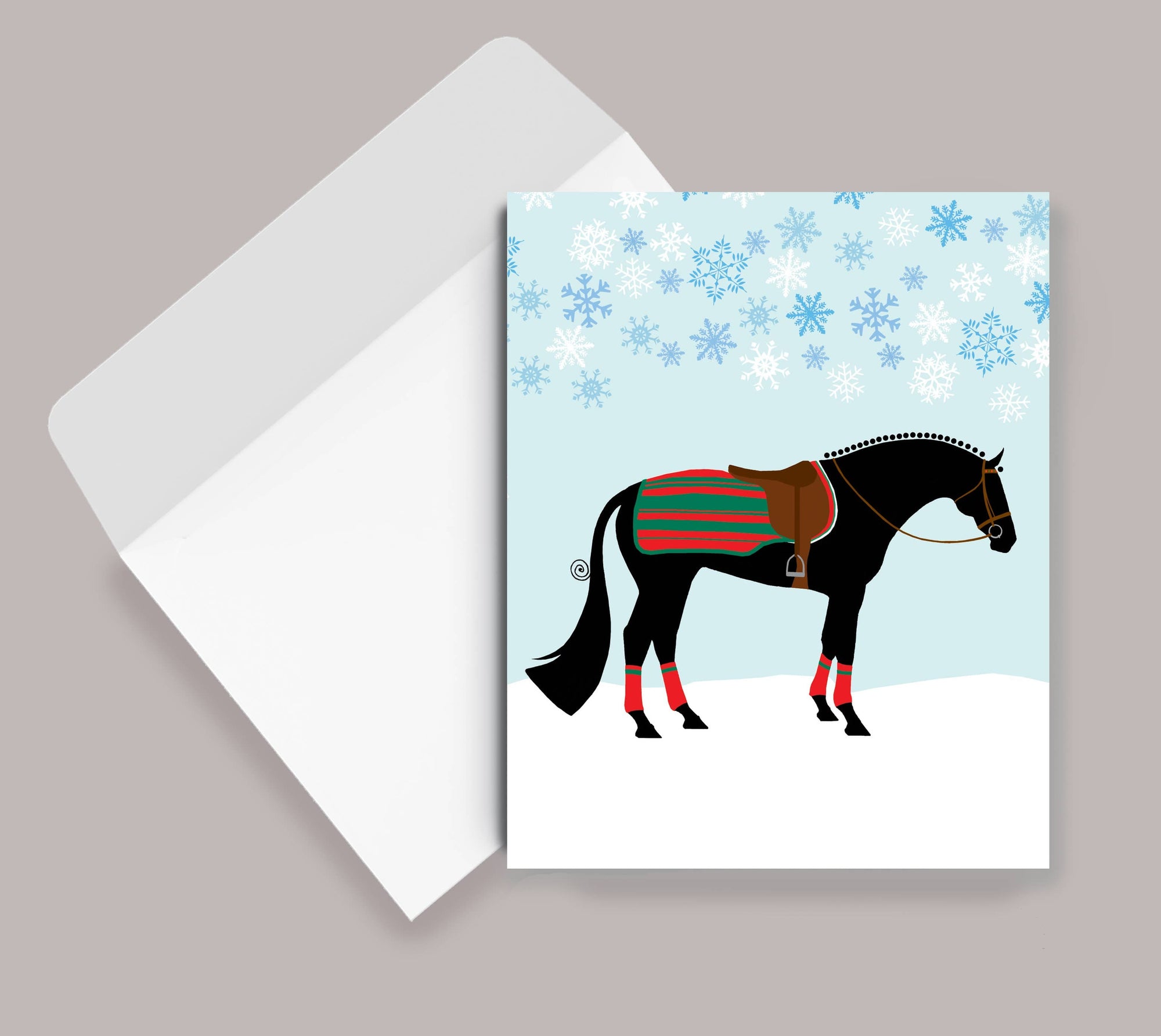 Horse Hollow Press - Horse Christmas Card / Hunter Horse / Holiday Greeting Card