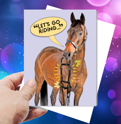 Horse Hollow Press - Horse Greeting Birthday Card / Let's Go Riding Funny Card