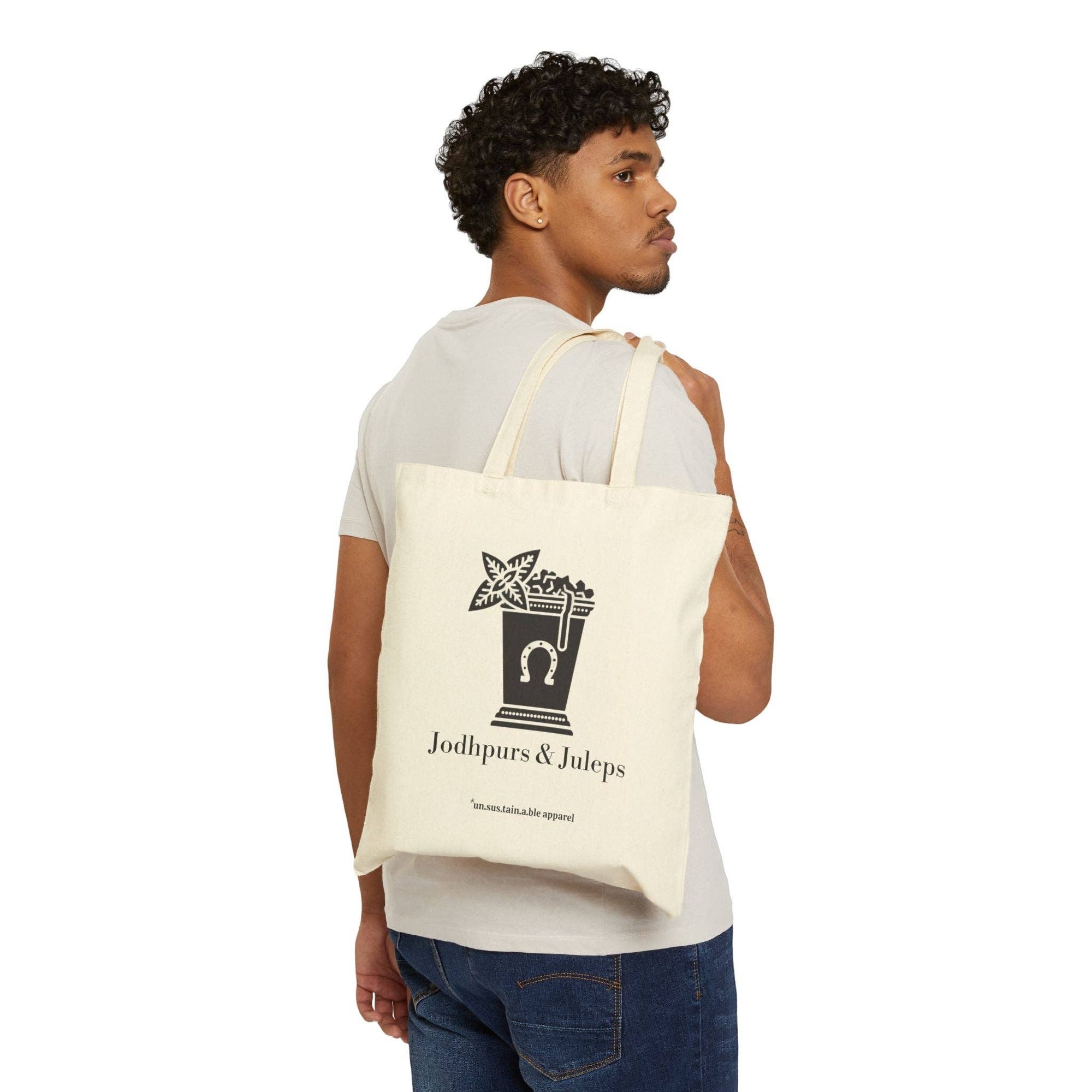 un.sus.tain.a.ble apparel - Cotton Canvas Tote Bag - Jodhpurs & Juleps - Printed On Both Sides