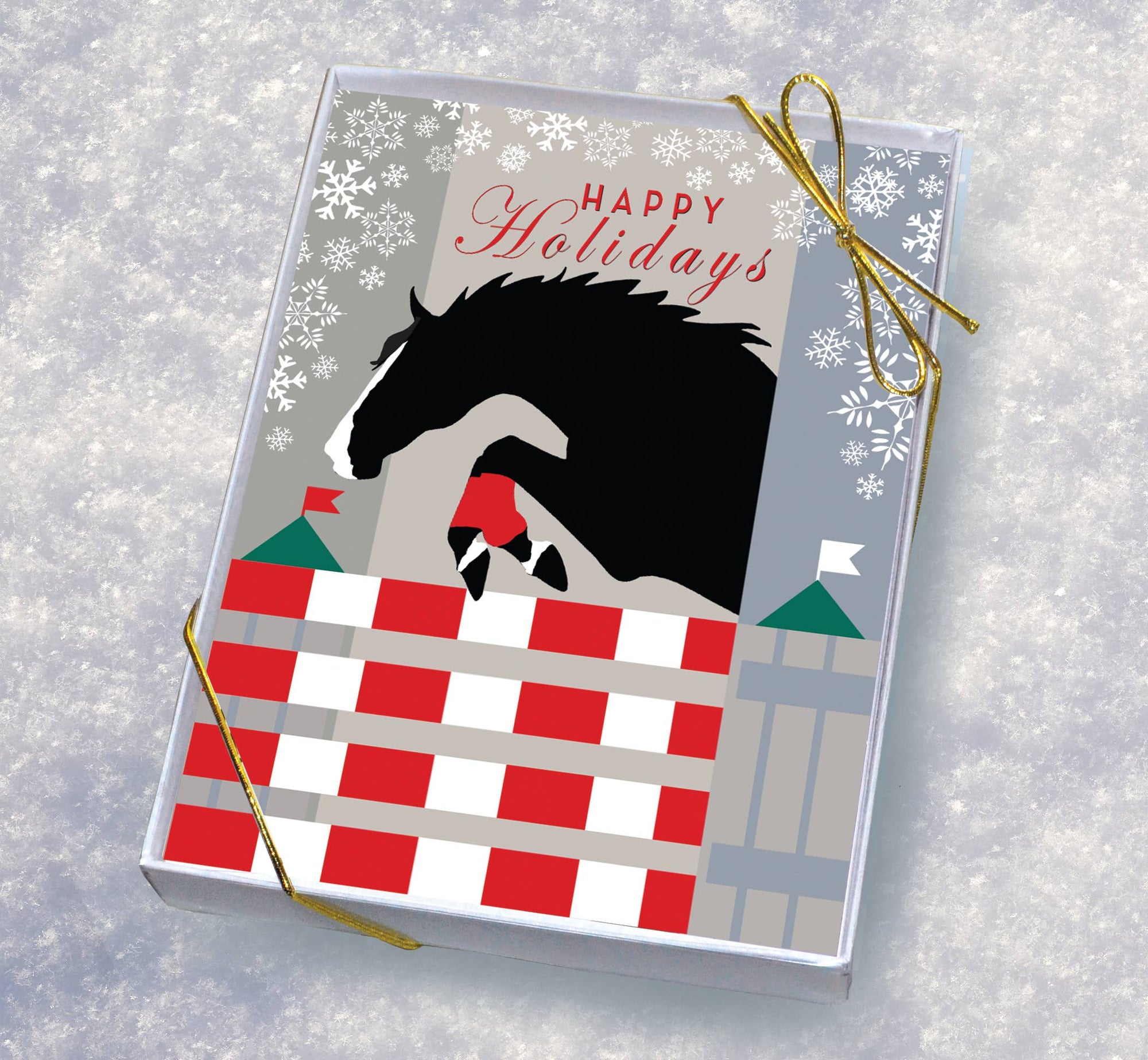 Horse Hollow Press - Horse Boxed Christmas Cards / Jumper Snowflake / 8 Holiday