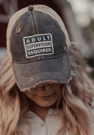 Vintage Life - Adult Supervision Required Trucker Hat Baseball Cap