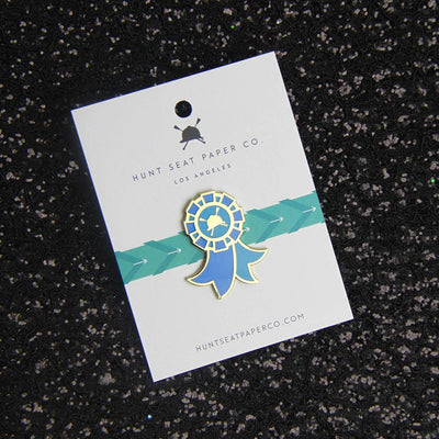 Hunt Seat Paper Co. - Winner Pony Pin - Equestrian Blue Ribbon Lapel Pin for Gift
