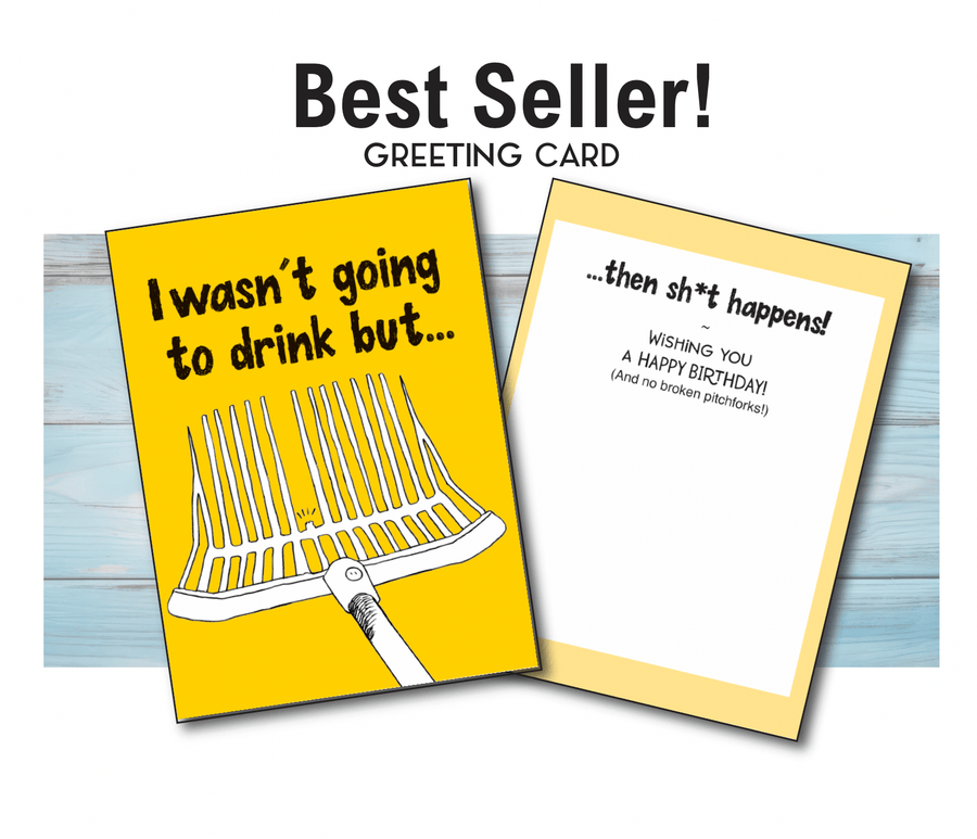 Horse Hollow Press - Horse Greeting Birthday Card / I wasn't going to drink but..