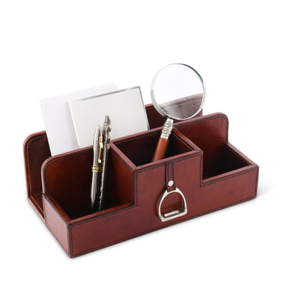 Vagabond House - Premium Genuine Leather Stirrup Desk Organizer for Office