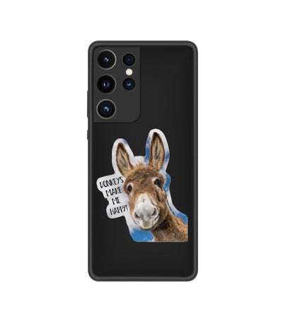 Horse Hollow Press - 3" Tumbler Donkey Sticker / Make Me Happy /WATERPROOF