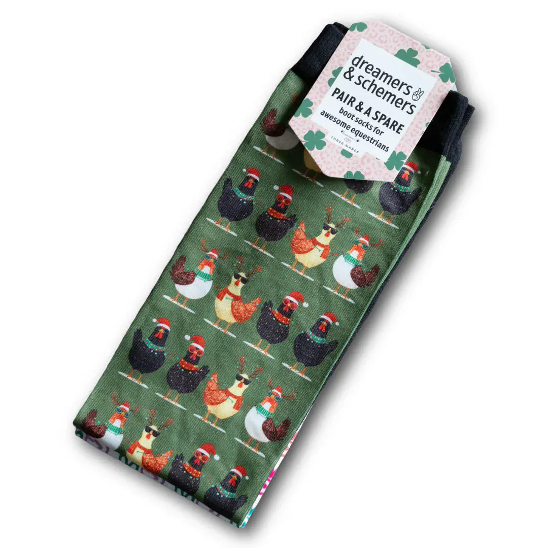 Dreamers & Schemers Cluck-Mas Pair & A Spare Boot Socks
