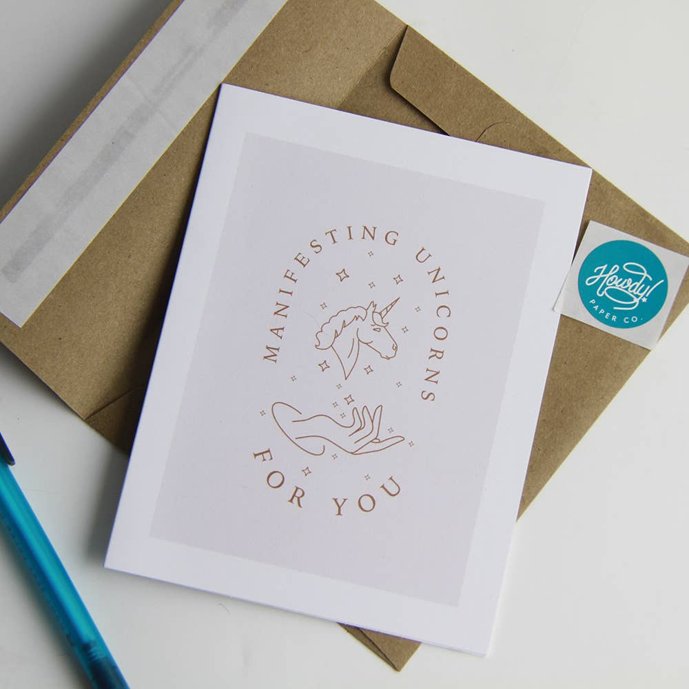 Hunt Seat Paper Co. - Manifesting Unicorns - Howdy! Zen Equestrian Greeting Card