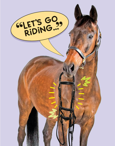 Horse Hollow Press - Horse Greeting Birthday Card / Let's Go Riding Funny Card