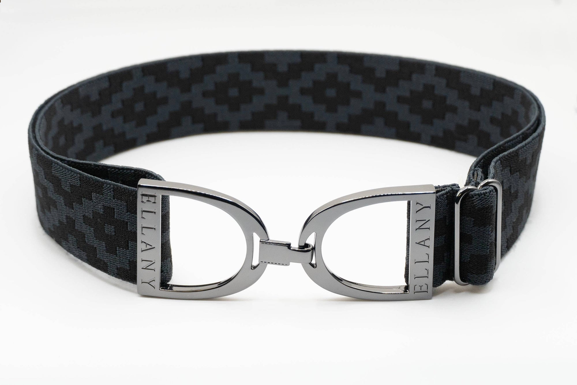 Huston x Ellany - Charcoal Polo - 1.5" Gunmetal Stirrup Elastic Belt