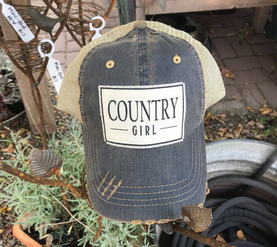 Vintage Life - Country Girl Distressed Trucker Hat Baseball Cap - Exceptional Equestrian