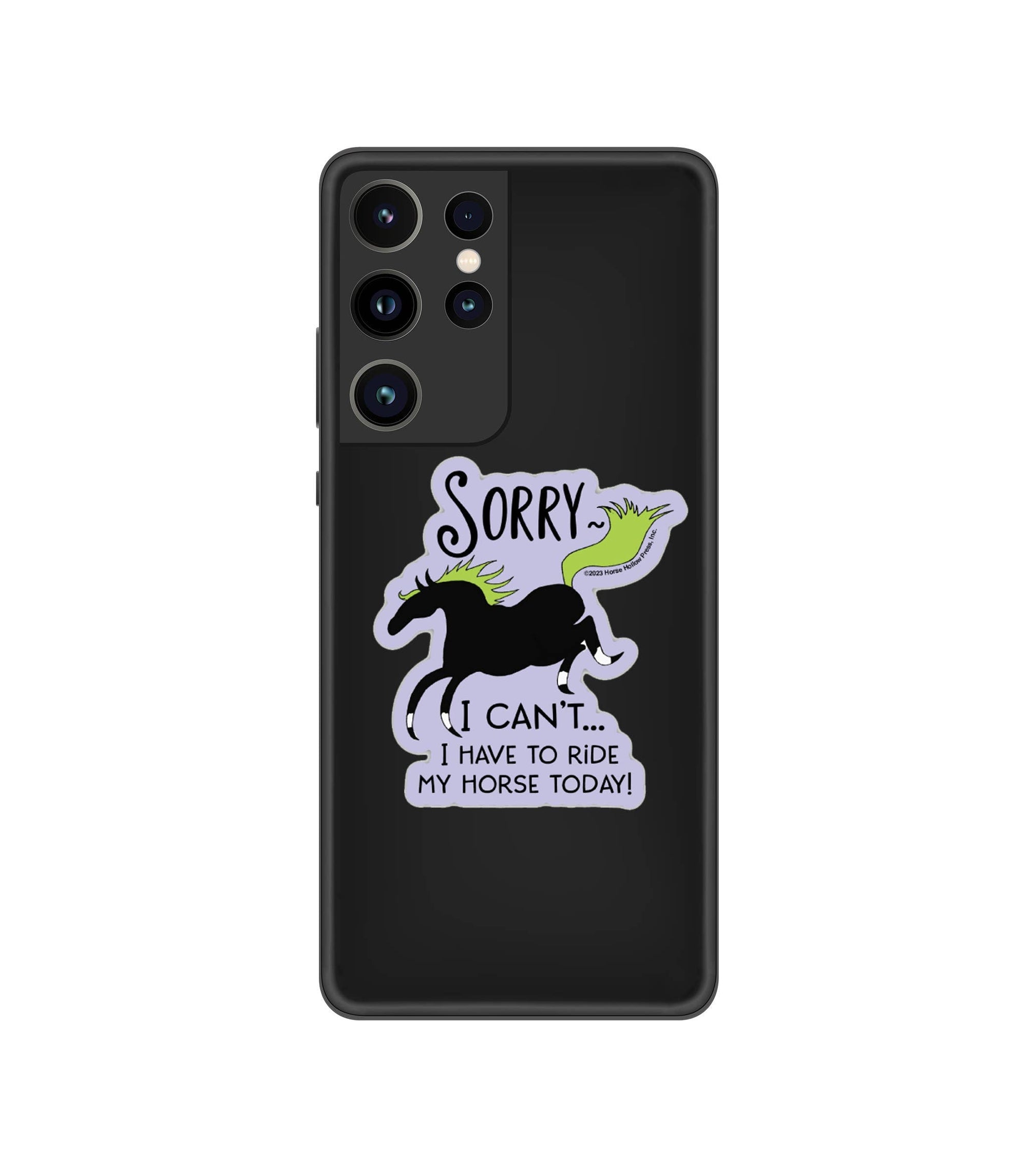 Horse Hollow Press - 3" Tumbler Horse Sticker / Sorry I can't Riding / WATERPROOF