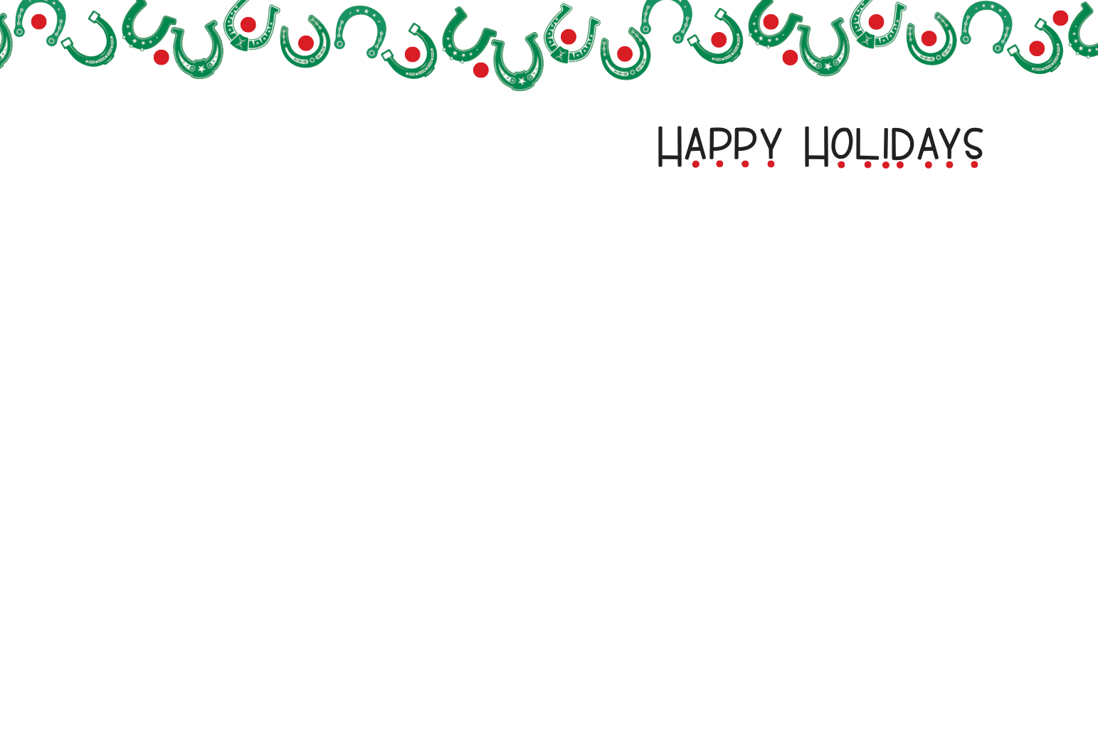 Horse Hollow Press - Horse Boxed Christmas Cards / Horse Shoe Tree / 8 Holiday