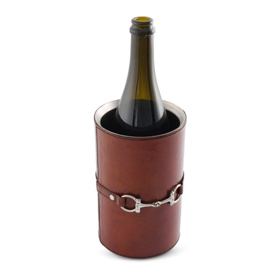 Vagabond House - Premium Genuine Leather Bit Wine Bottle Chiller  - Stainless Lined