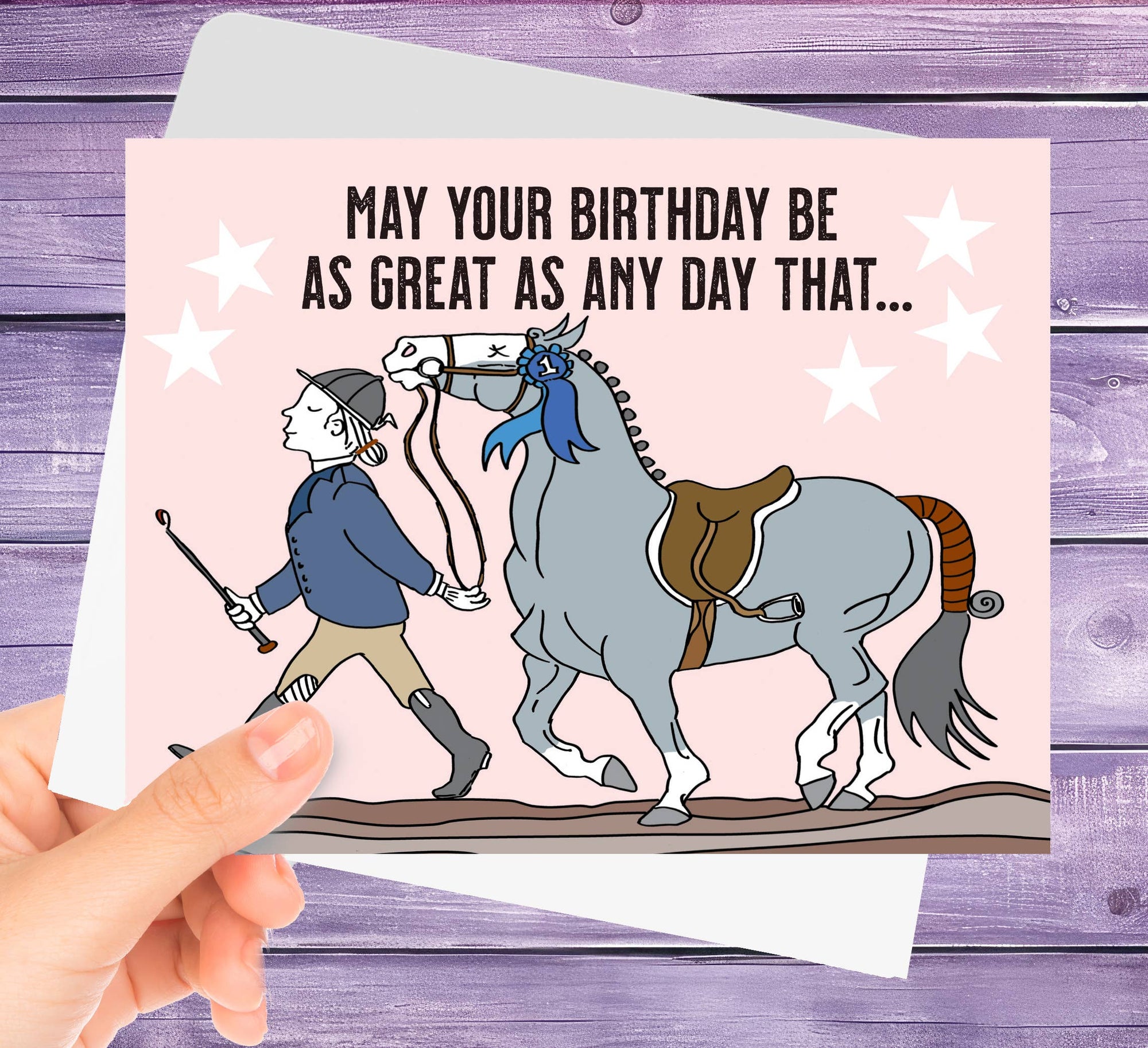 Horse Hollow Press - Horse Greeting Birthday Card / Scrappy / Cursing & Crass