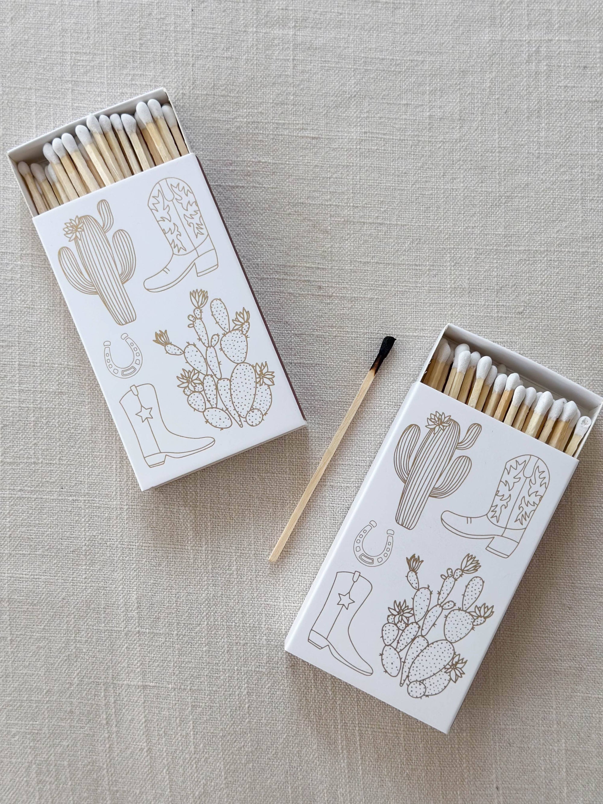 Stable Style - White Oversized Cowboy Boot & Cactus Matches