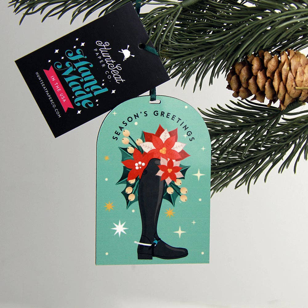 Hunt Seat Paper Co. - Seasons Greetings Tall Boot Ornament