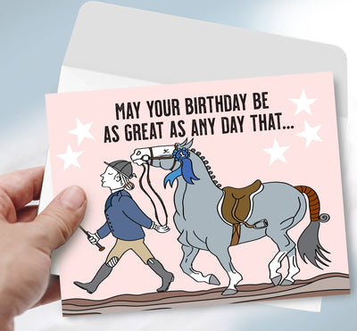 Horse Hollow Press - Horse Greeting Birthday Card / Scrappy / Cursing & Crass
