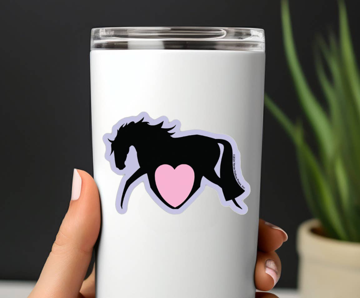 Horse Hollow Press - 3" Tumbler Horse Sticker / Heart Horse / WATERPROOF