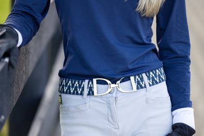 Huston x Ellany - Lantanas - 1.5" Silver Stirrup Elastic Belt