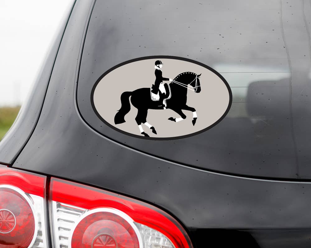 Horse Hollow Press - Oval Equestrian Horse Sticker / Piaffe Dressage / WATERPROOF