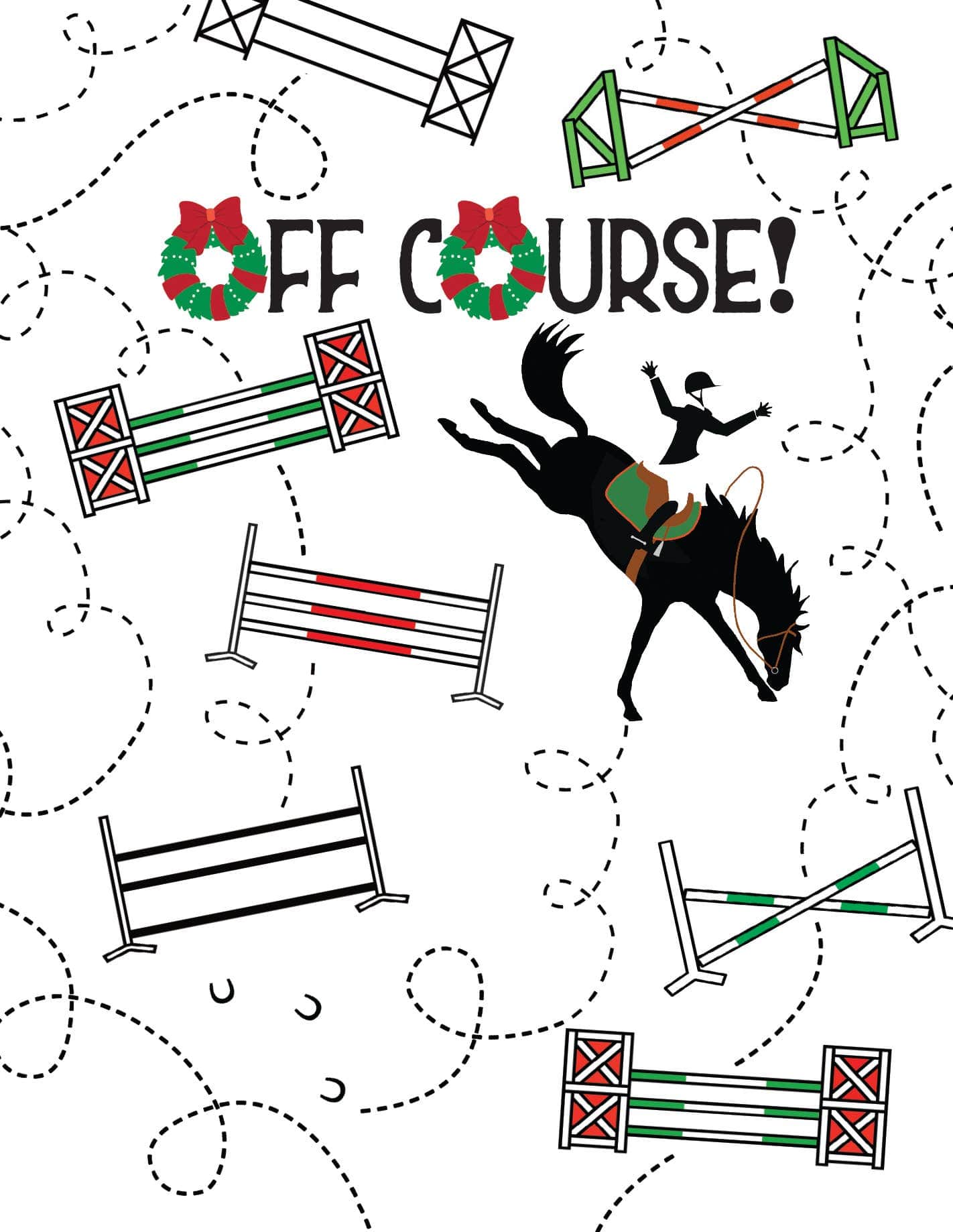 Horse Hollow Press - Horse Christmas Card / Off Course / Holiday Greeting Card