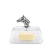 Arthur Court - Glass Butter Dish - Horse Head - Exceptional Equestrian