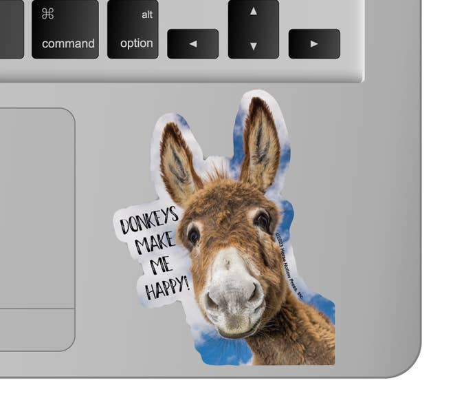 Horse Hollow Press - 3" Tumbler Donkey Sticker / Make Me Happy /WATERPROOF