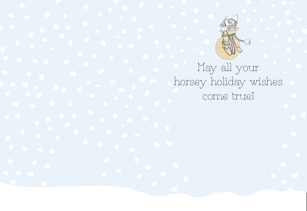 Horse Hollow Press - Horse Christmas Card / Santa's Bag / Holiday Greeting Card