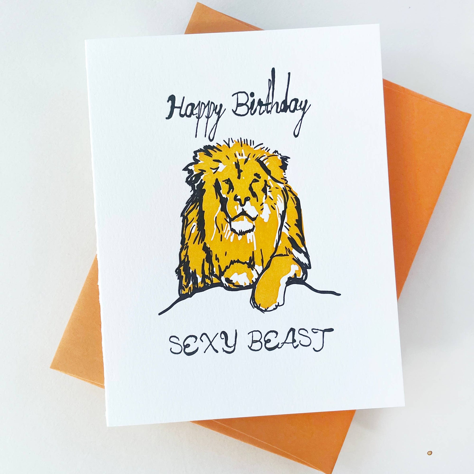 Steel Petal Press - Sexy Beast Birthday - Letterpress Birthday Greeting Card