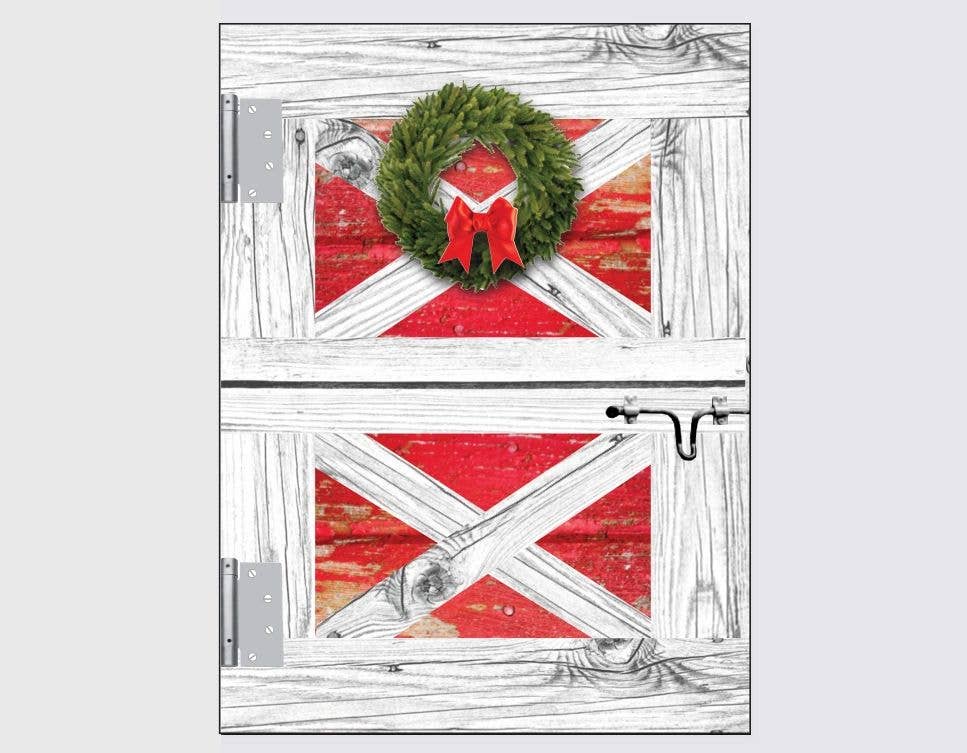 Horse Hollow Press - Horse Christmas Card / Barn Door / Holiday Greeting Card