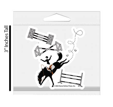 Horse Hollow Press - 3" Tumbler Horse Sticker / Off Course Bucking / WATERPROOF