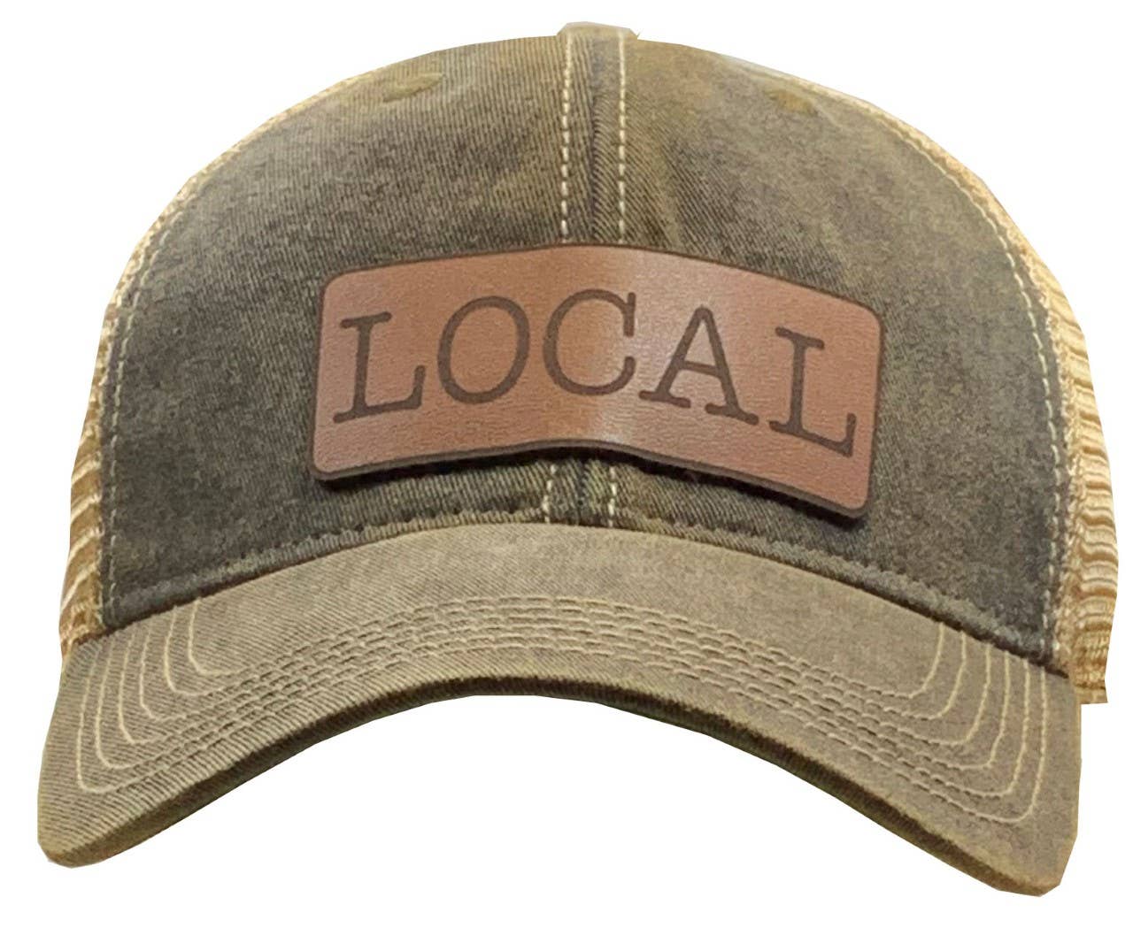 Vintage Life - "LOCAL" Black Trucker Cap With Genuine Leather Patch