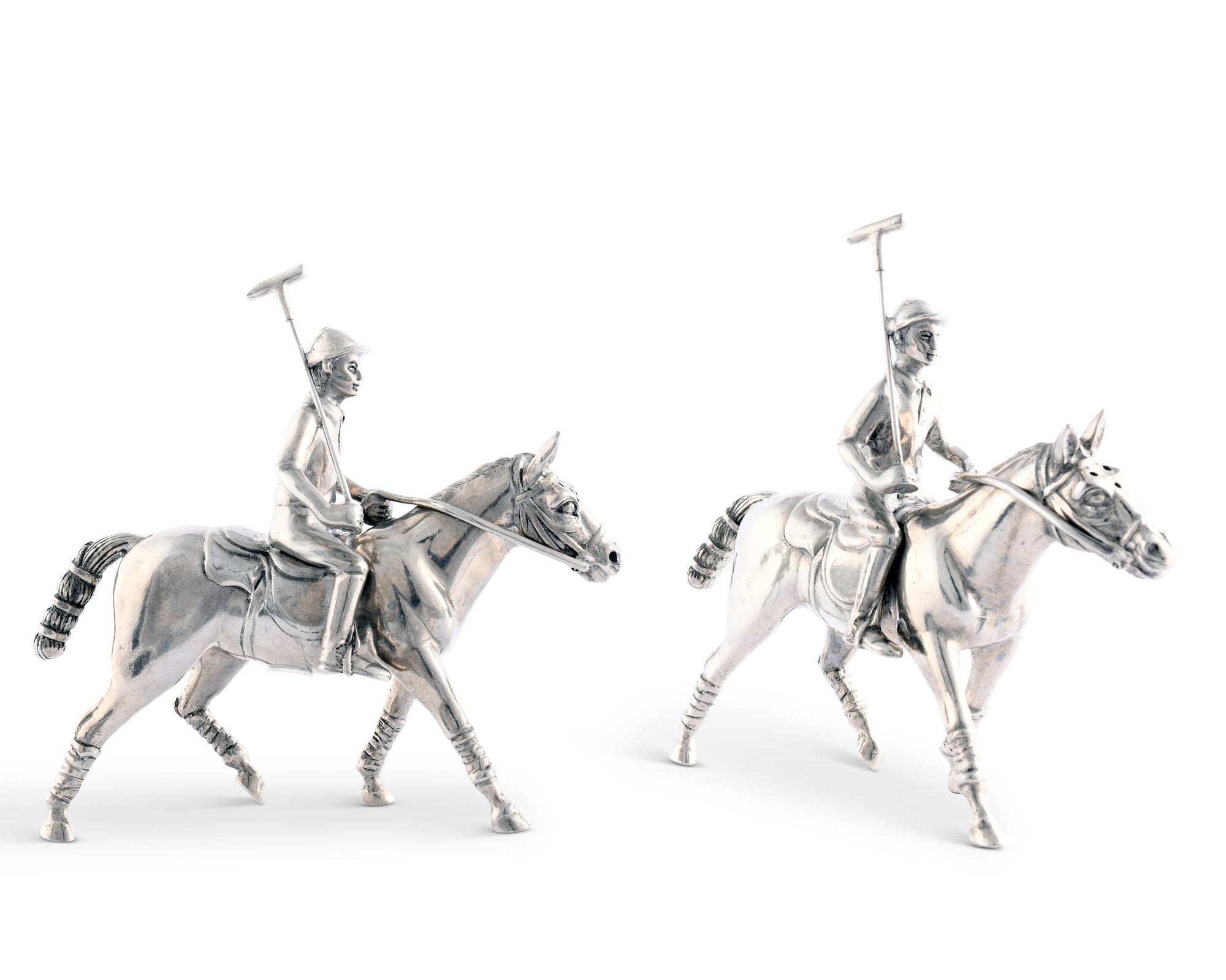 Vagabond House - Pewter Polo Player Salt & Pepper Set - Exceptional Equestrian