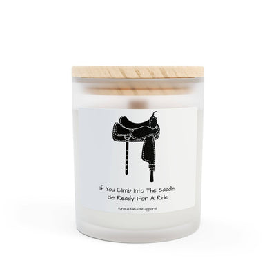 un.sus.tain.a.ble apparel - Frosted Glass Candle, 11oz - Climb Into The Saddle - Western